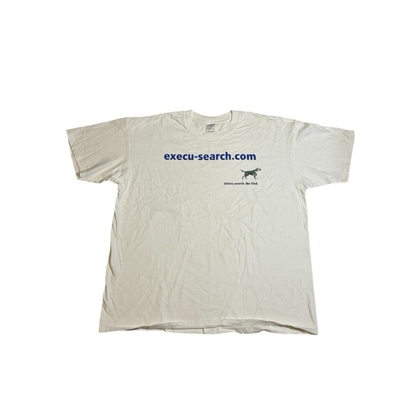 Vintage Execu-search.com Promo T Shirt “Other Search. We Find” Dog Tee Y2K White - Picture 1 of 5